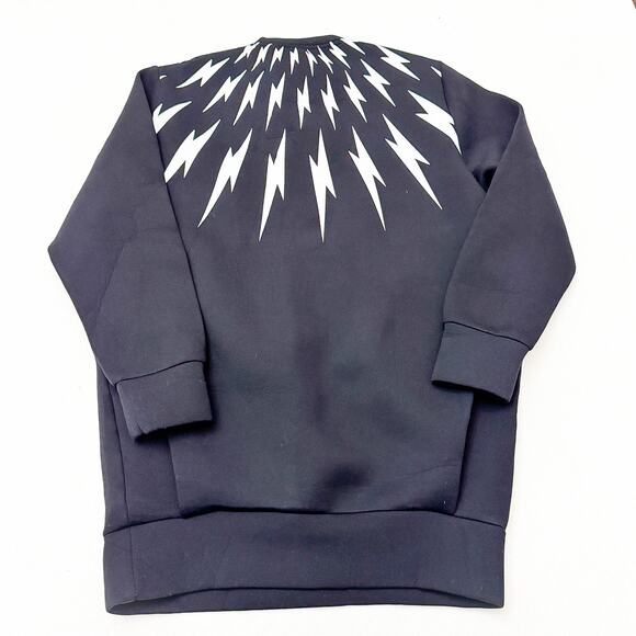 Neil Barrett Fair-Isle Thunderbolt Sweatshirt Slim Fit Regular Length S Italy - Picture 2 of 8